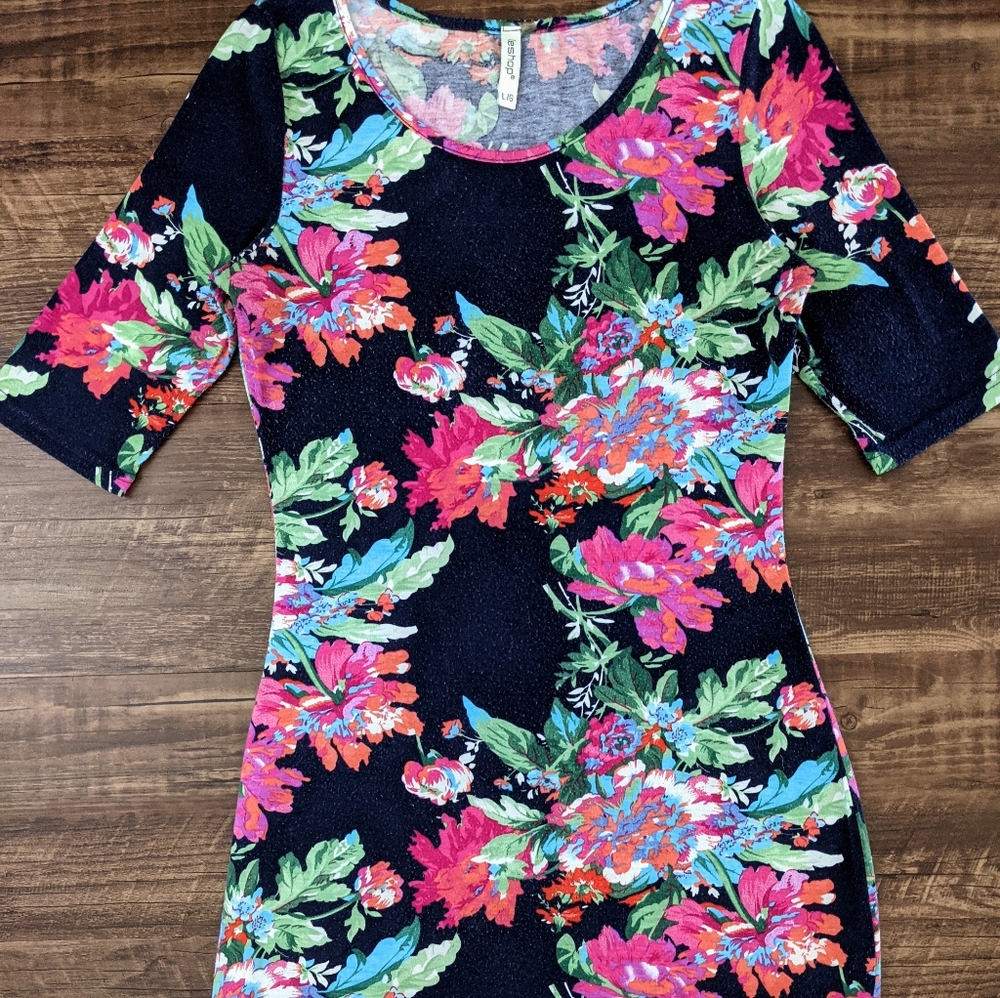 Leshop Blue Floral Dress